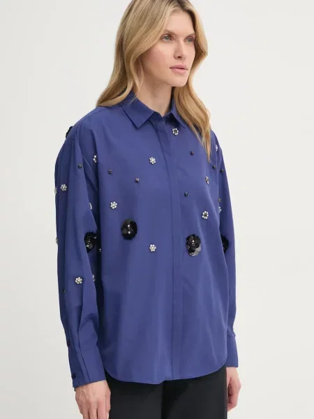 Bruuns Bazaar koszula regular z kołnierzykiem klasycznym granatowy