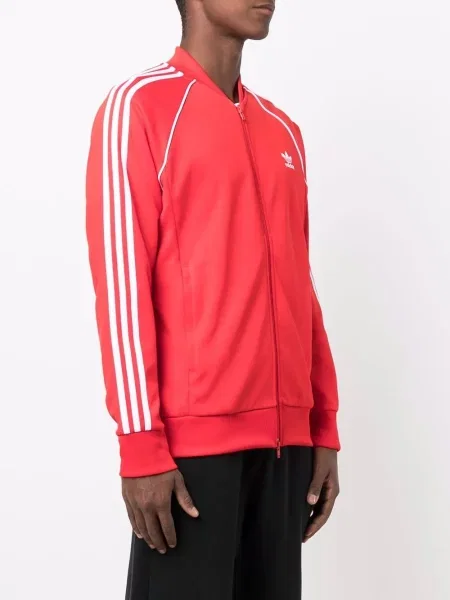 Geacă Adidas cu broderie alergare roșu