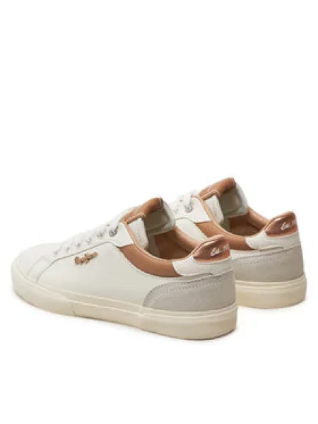Boty Pepe Jeans Kenton Court golden ochre brown bílé