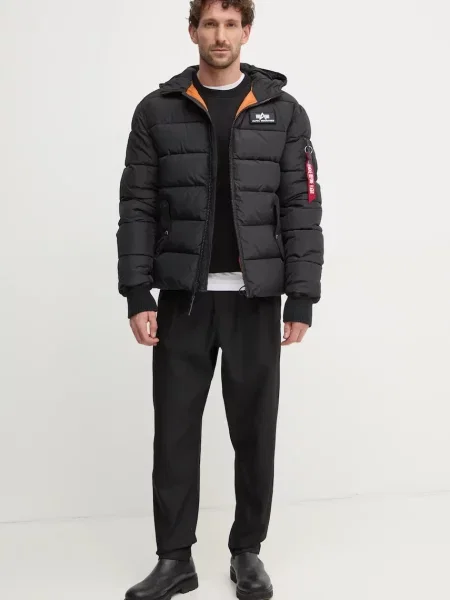 Alpha Industries kurtka Hooded Puffer Alpha FD zimowa czarny