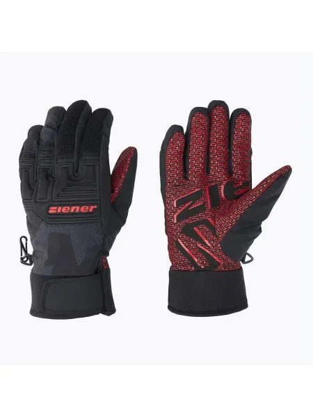 Мъжки скиорски ръкавици ZIENER Garim As grey ink/camo черно