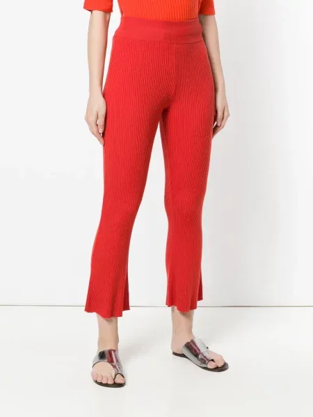 Kašmírové žebrované kalhoty Cashmere In Love žluté