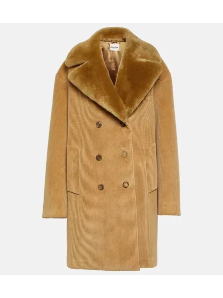 Palton Miu Miu de catifea cord maro