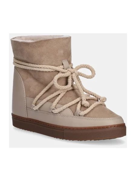 Inuikii śniegowce skórzane Classic Wedge beżowy