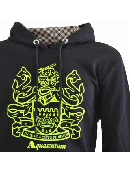 Bluza z kapturem Aquascutum z kapturem z długim rękawem czarna