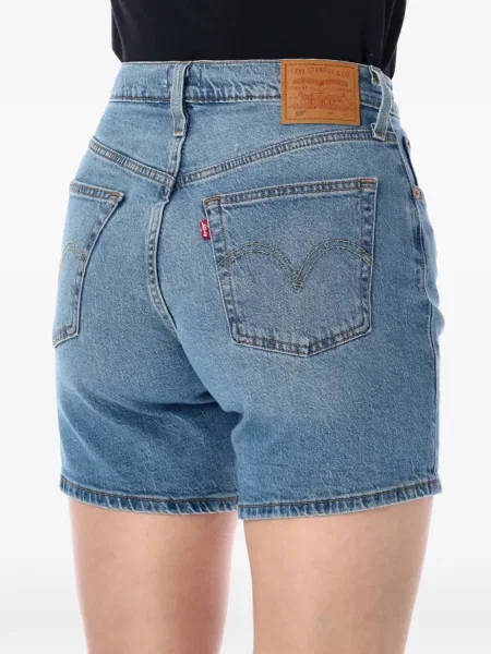 Udo szerokie szorty jeansowe Levi's z przetarciami niebieskie