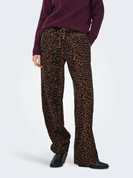 ONLY Pantaloni ONLVOICE ciocolatiu negru
