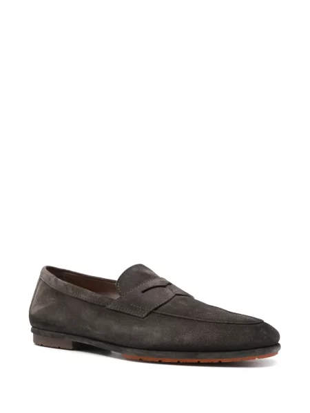 Велурени лоуфъри Santoni сиво