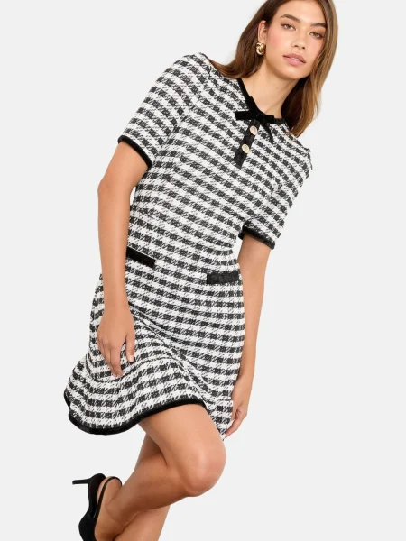 Lipsy Obleka črna bela