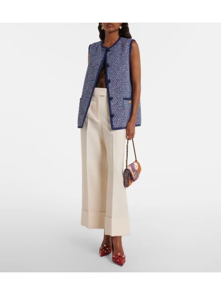 Pantaloni Valentino din crep alb