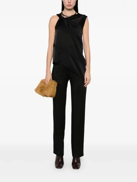 Bluză Jil Sander din satin negru