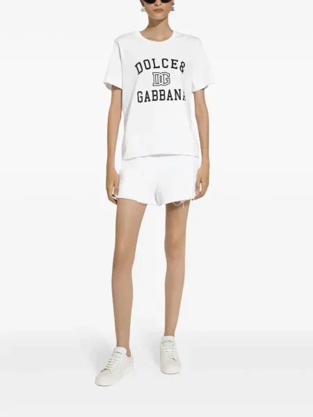 Raštuotas marškinėliai Dolce & Gabbana balta