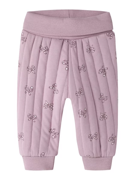 NAME IT Pantaloni NBFRULIE mov prună / mov zmeură alb
