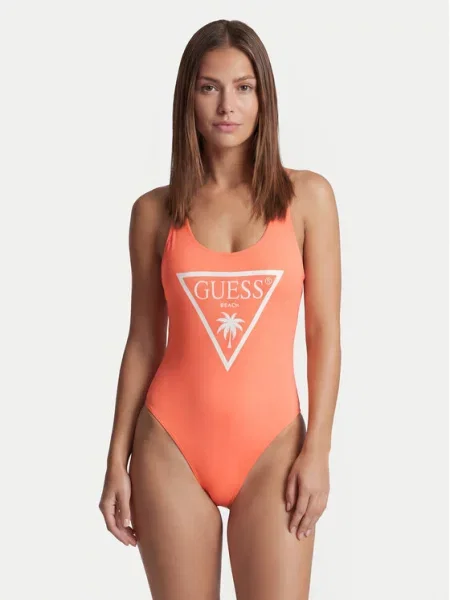 Jednodílné plavky Guess oranžové