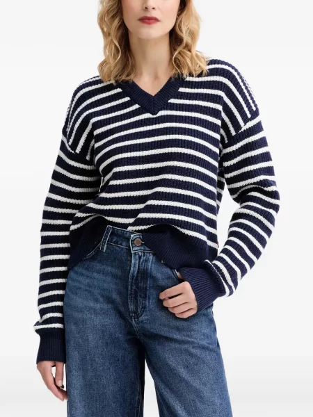 Curea Levi's® cu broderie cu cataramă cu dungi albastru