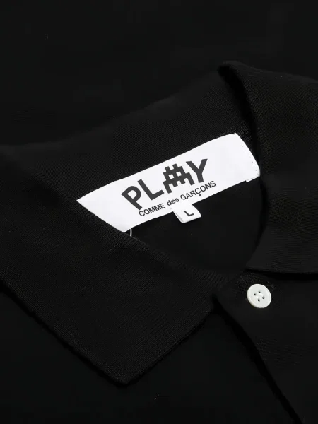 Polo Comme Des Garçons Play με μοτίβο καρδιά μαύρο