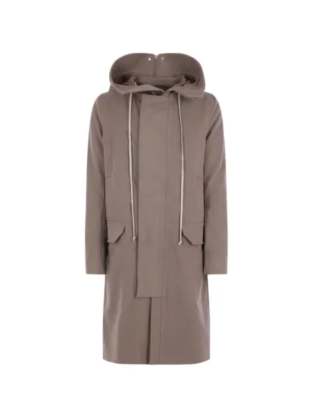 Geacă parka Rick Owens din țesătură twill maro