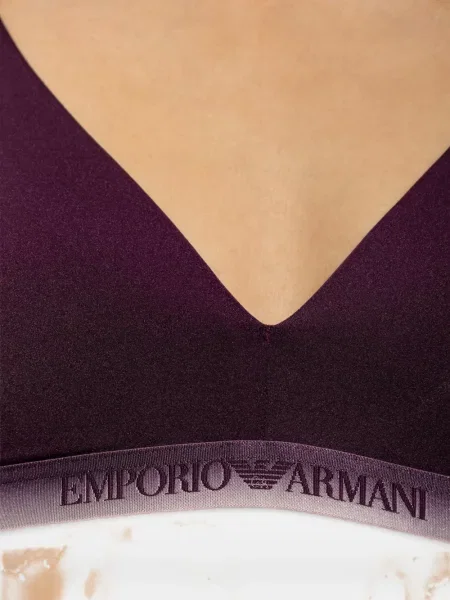 Sutien bralette Emporio Armani cu autograf violet