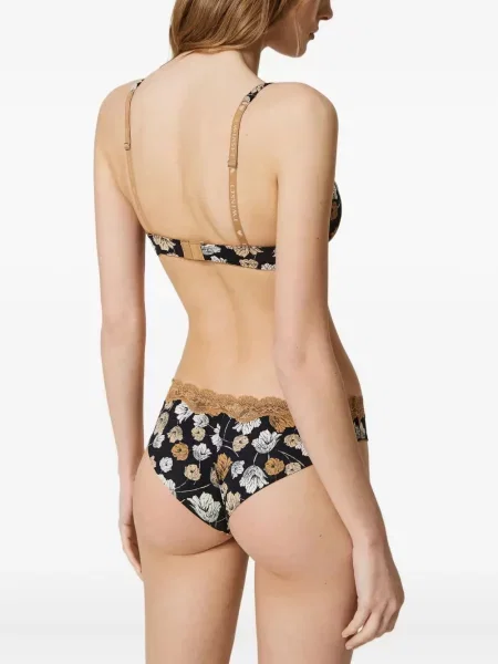 Sutien Twinset cu model floral cu imagine negru