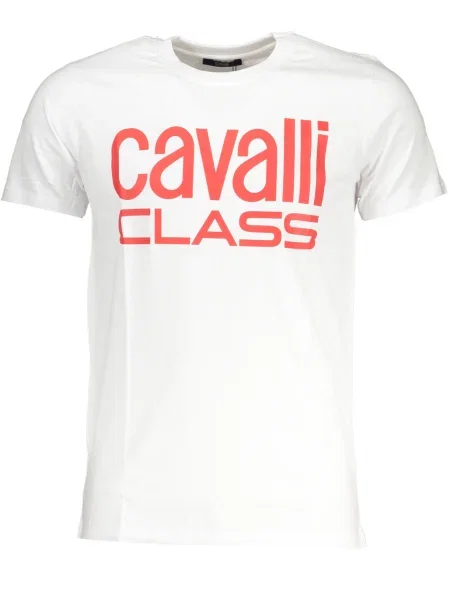 Tricou Cavalli Class scurt alb