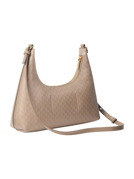 Geantă Calvin Klein Emblem Aop Conv Shoulder Bag bej