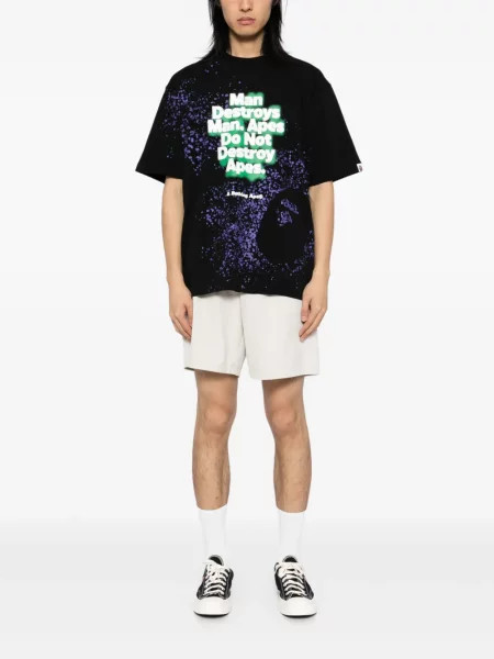 Tricou A Bathing Ape® cu imagine negru