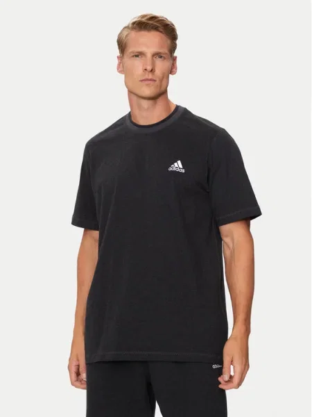 Melange póló Adidas fekete