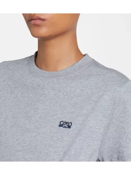 Tricou Loewe din jerseu drapate gri
