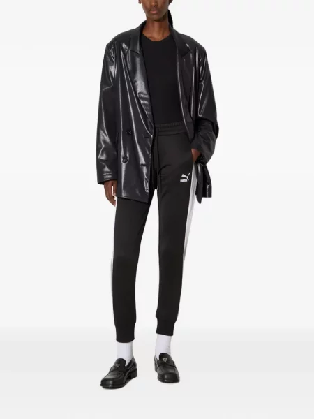 Pantaloni Puma cu dungi alergare negru