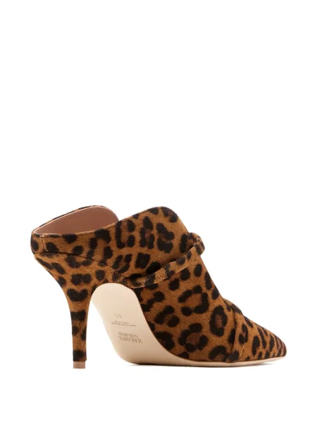 Papuci tip mules Malone Souliers cu model leopard maro