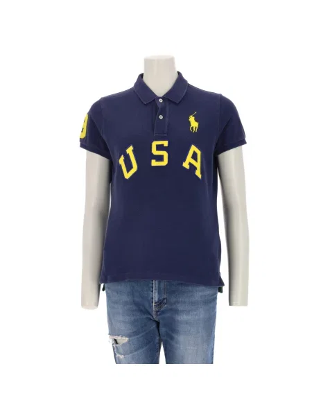 Second life koszulka polo z krótkim rękawem USA Stan bardzo dobry niebieska