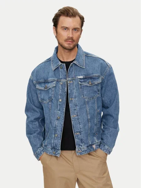 GUESS Prechodná bunda denim modrá