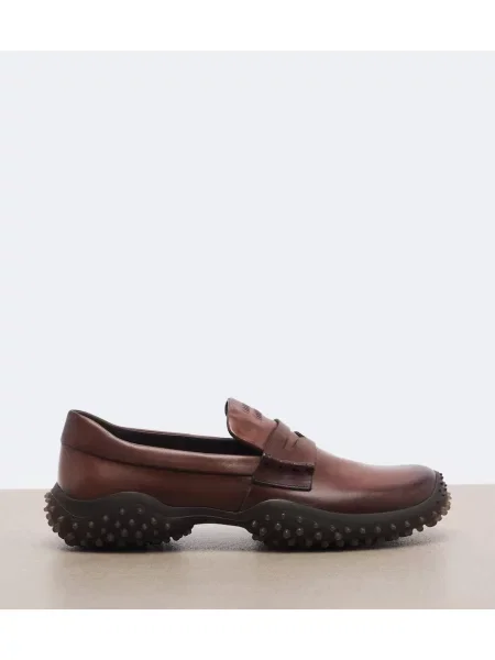 Pantofi loafer Miu Miu din piele maro