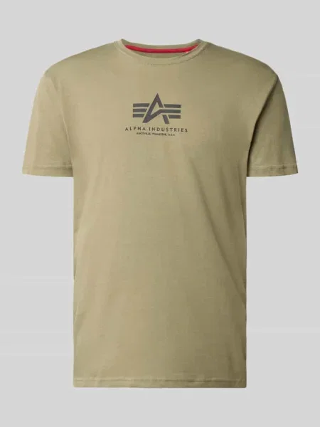 T-shirt z logo i okrągłym dekoltem Alpha Industries