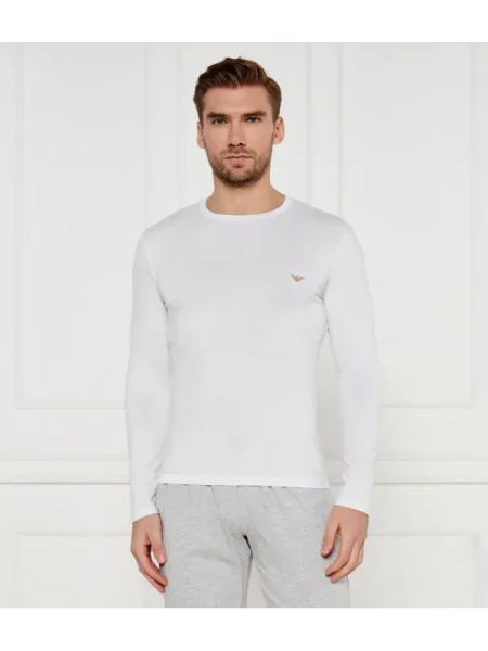 Hosszú ujjú póló Emporio Armani fehér