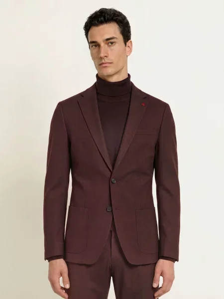 Roy Robson Oblekové Sako Slim Fit dark red červené