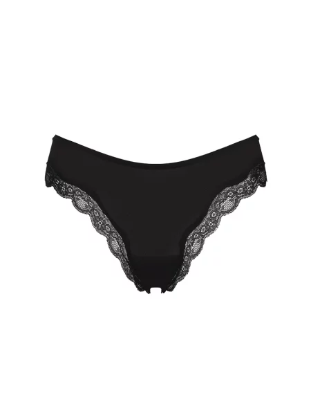 Cfab String bugyik Lace Tanga' fekete