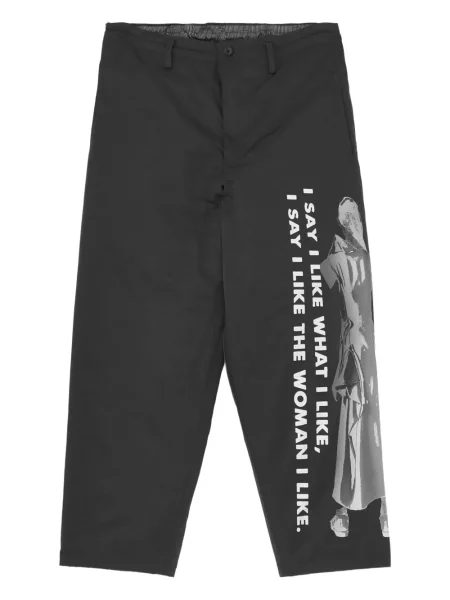 Pantaloni Yohji Yamamoto cu imagine negru