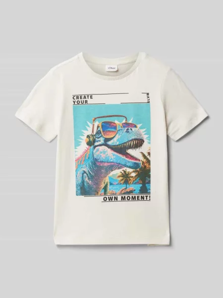 T-shirt o kroju regular fit z czystej bawełny z nadrukowanym motywem S.oliver Red Label