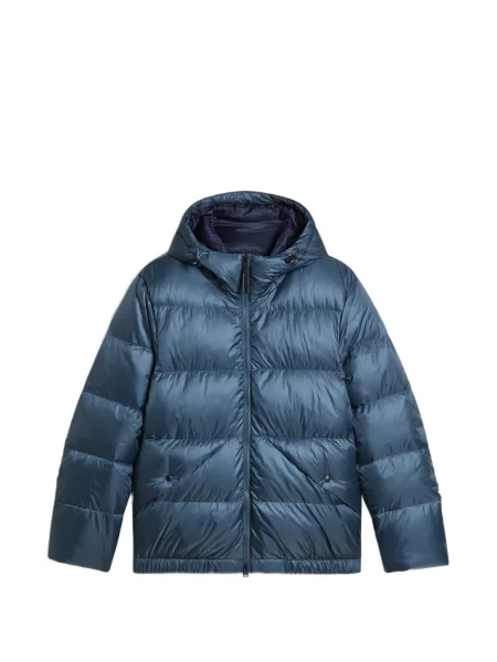 Geacă cu puf Woolrich cu glugă albastru