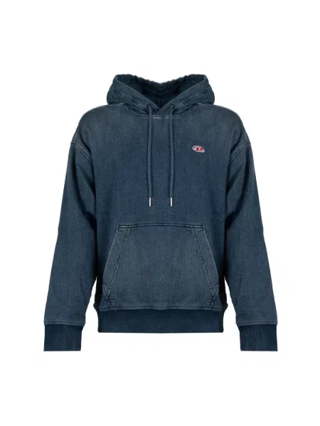 Bluza z kapturem Diesel niebieska