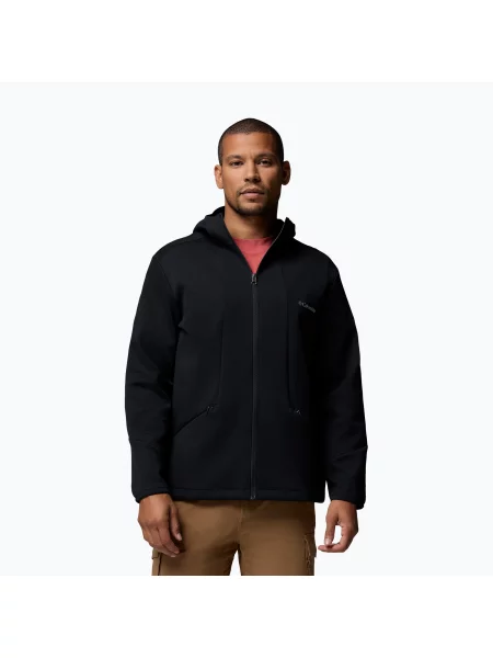 Trekingová mikina Columbia Tech Spacer Knit Hoodie black/black černá
