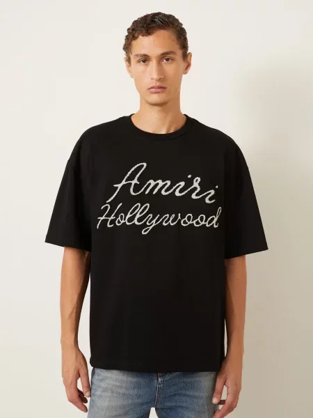 Amiri Tričko Hollywood / krémová černá