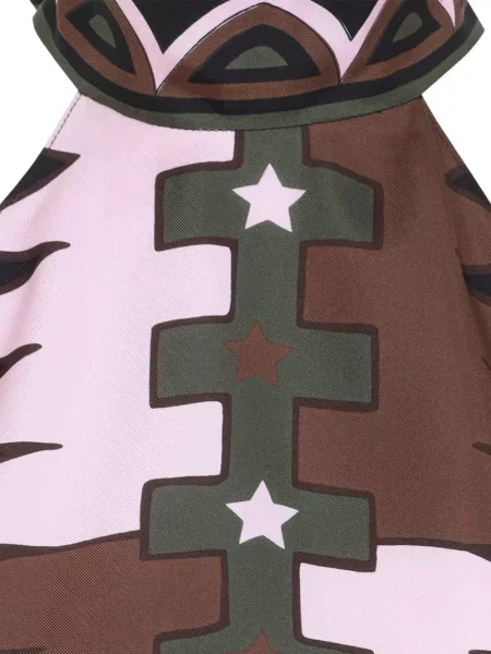 Top Pucci de mătase cu gât halter verde