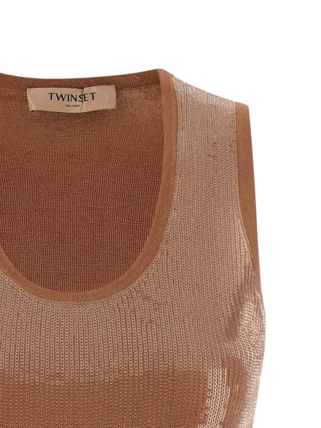 Top Twinset cu paiete maro