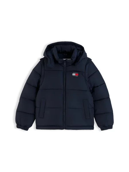 TOMMY HILFIGER Geacă de iarnă Heritage albastru închis / roșu alb