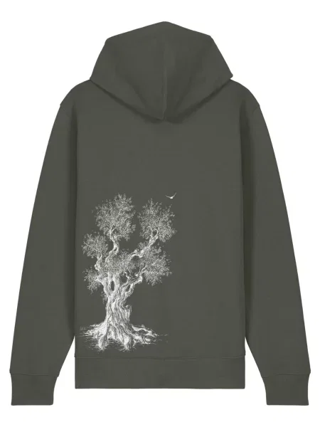 Life-Tree Pulóver Zipper Organic Olive Tree khaki olajbogyó