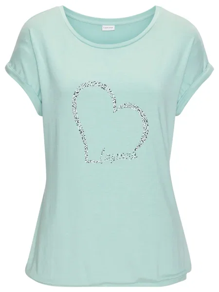 LASCANA Majica menta / crna bijela