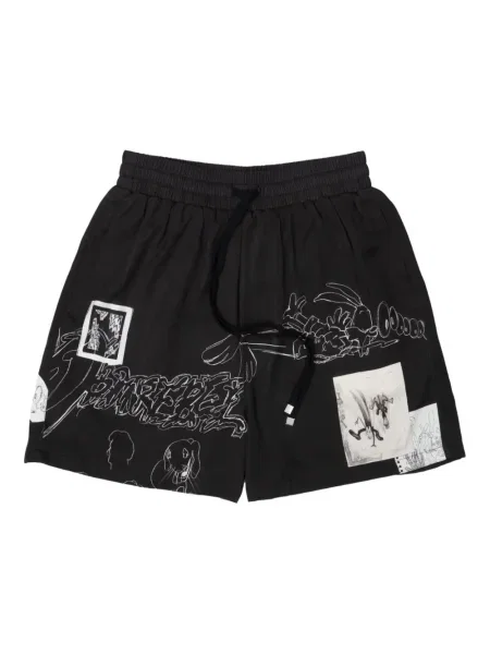 Pantaloni scurți Domrebel cu imagine negru