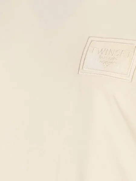 Tricou Twinset cu broderie cu decolteu rotund
